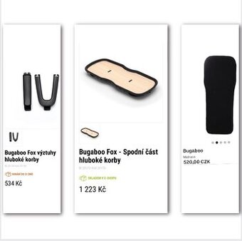 Bugaboo Fox spodní část + výztuhy + matrace pro korbu