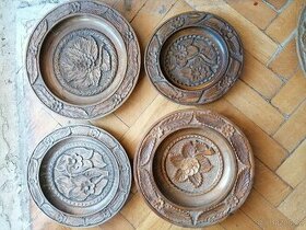 Masivní dřevěné talíře - vyřezávané a vypalované