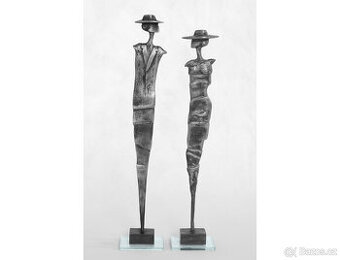 Socha sochy svatební dar svatba - Elegán a Dívka s kloboukem