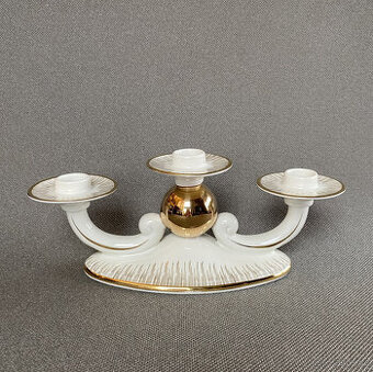 Starožitný tříramenný svícen Ivory, Alka Kunst Kaiser