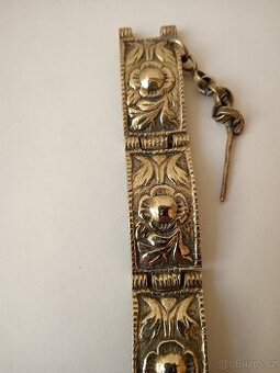 Náramek Art Deco článkový - mosaz