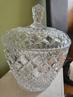 Nová broušená mísa na bowli/punč, sklárny Poděbrady