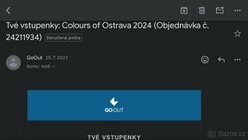 4 denní vstupenka na Colours of Ostrava