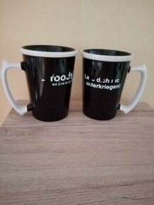 2x černý hrneček - bílé ucho - 1