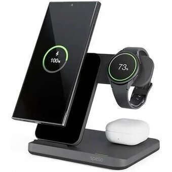 Spello 3in1 bezdrátový nabíjecí stojánek pro Samsung černý
