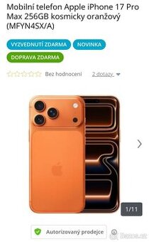 Přenechám rezervaci na IPhone 17pro max, ihned k odběru