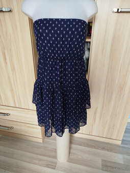 tmavě modré vzorované šaty, zn.Clockhouse