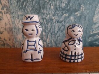 Prodám slánku a pepřenku - modro-bílý design