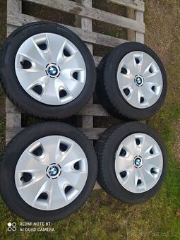 PLECHOVÉ KOLA BMW 5x120-r16+ZIMNÍ PNEU+POKLICE 205/55/16-4ks