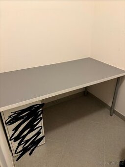 Stolní deska šedá a 2 nastavitelné nohy