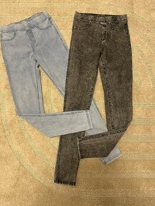 2x riflové dívčí legíny vel.164