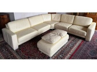 Luxusní moderní rohová kožená sedací souprava,3221