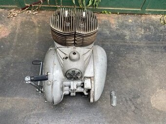 Jawa 350/354 Pulbuben - motor dvoupáka + štítek 1955