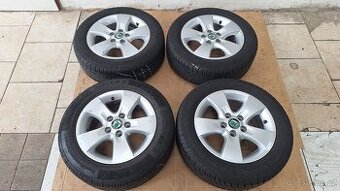 Alu kola Škoda 14" 5x100 letní pneu 185/60 R14 5-6mm Fabia