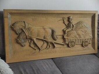 Obraz dřevěný zlacený rám - krásný starý obraz..