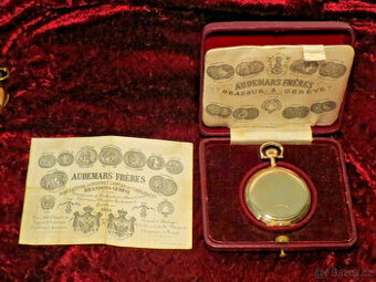 KOMPLETNÍ SADA KAPESNÍCH HODINEK LOUIS AUDEMARS FRERES 105G,