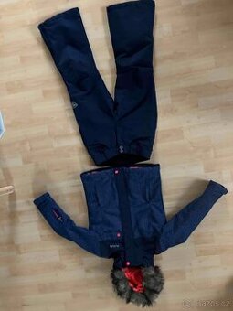 Zimní lyžařská bunda a oteplovačky vel.128