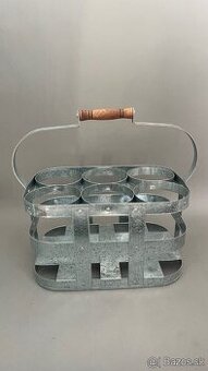 Starožitný košík na mlékové lahve