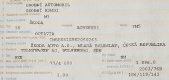 Motor Škoda Octavia 1,9 TDI. 2009.