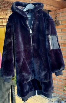 Dámský černý kabát kožíšek ZARA