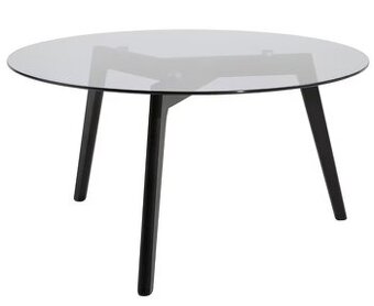 KONFERENČNÍ STOLEK, šedá, černá, dřevo, sklo, 90/90/45 cm