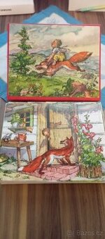 Starožitná skládačka, kostky s obrázky