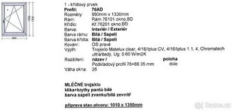 Prodám nové okno