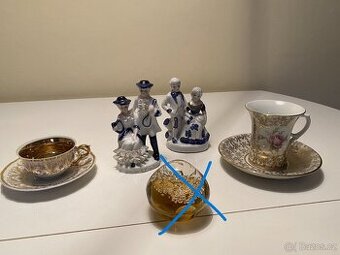 ozdobné předměty ze skla a porcelánu