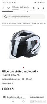 Prodám helmu na skůtr-jako nová 1x použita