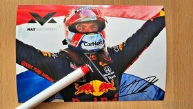 Max Verstappen autogramkarta s natištěným autogramem