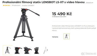 LENSBOT LS-X7 s fluidní video hlavou