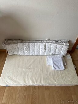 Matrace do postýlky, mantinel, 2x prostěradlo