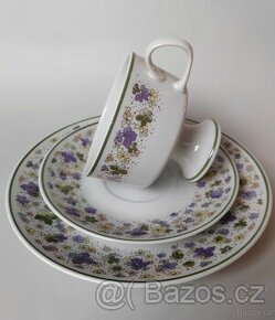 Krásná porcelánová čajová sada/trio Lichte Porzellan