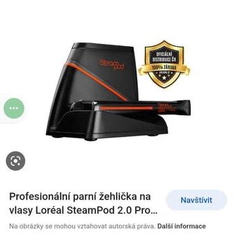 Profesionální parní žehlička na vlasy