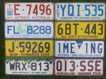 Originál SPZ státy a teritoria Austrálie, plechová cedule, 8