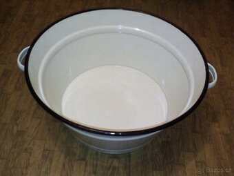 smaltovaná mísa s uchy (škopek), objem cca 25 litrů