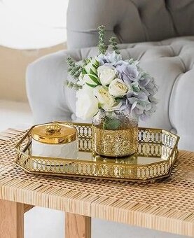 🪞 Dekorativní zrcadlový podnos – vintage styl