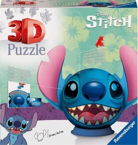 Disney puzzle 3D Lilo & Stitch s ouškama a lampičkou