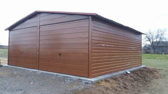 Plechová garáž 6x6m - 1