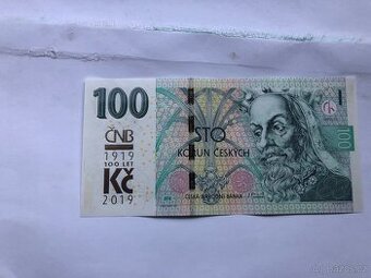 100 Kč s přítiskem ČNB 2018/2019 - série M22