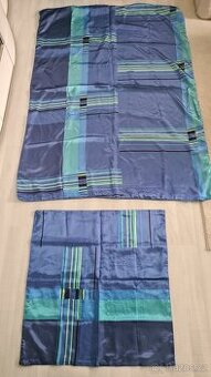 Modré saténové povlečení