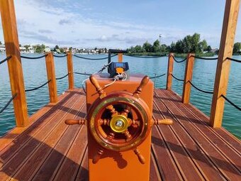 Katamaran drevená paluba, hliníkový pontón 5,1 x 2,5m - 1