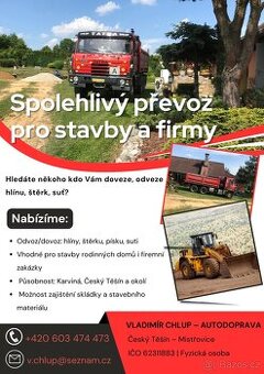 Nabízím dovoz a zajištění staveb.materiálu