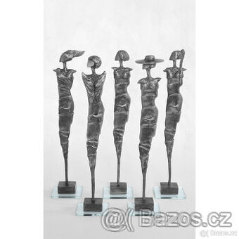 Kolekce 5 dívek - sada cínových soch dekorace kov