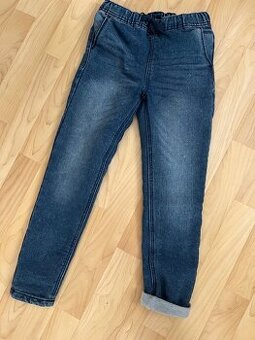 Zateplené džíny vel.134, NOVě - 1