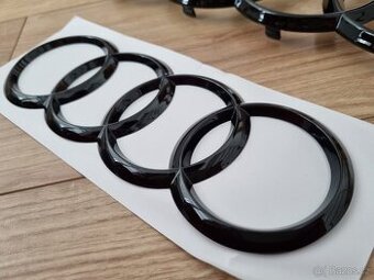 AUDI KRUHY ZNAK LOGO - čierne lesklé