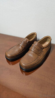 Stylové pánské polobotky vel. 45 – Nové, elegantní hnědé