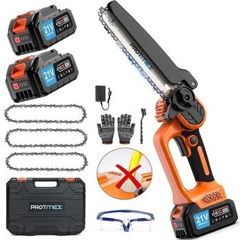 Protmex Mini akumulátorová řetězová pila 6 palců – 8000 mAh