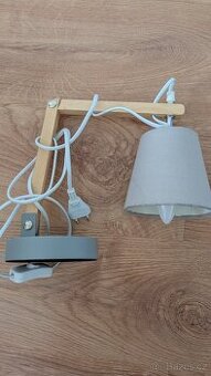 Stylová skandinávská lampička – dřevo/šedá