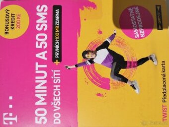 SIM karta T-Mobile zabalená pěkné číslo